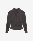 Top Drapé En Soie Gelisa - Dark Grey