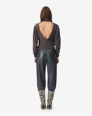 Top Drapé En Soie Gelisa - Dark Grey