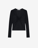 Top Col V Drapé Hallya - Black