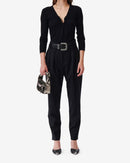 Top Col V Drapé Hallya - Black