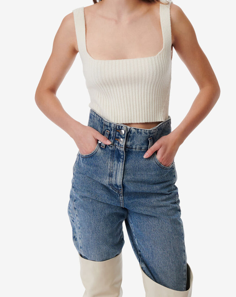 Top En Laine Cachemire Kiwa - Ecru