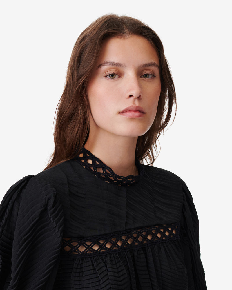 Top Dentelle Manches Longues Najale - Black