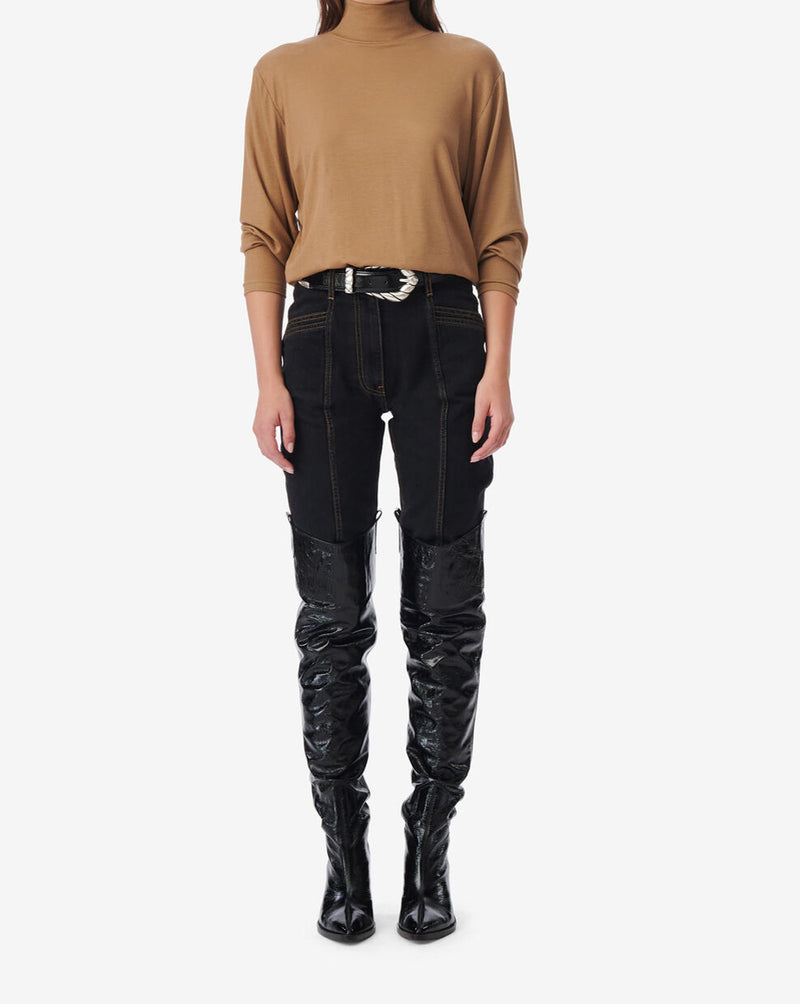 Top Col Montant À Découpe Palo - Caramel Coffee