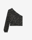 Top Asymétrique À Pois Rayna - Black/Gold