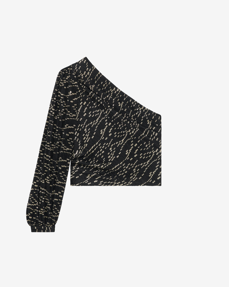 Top Asymétrique À Pois Rayna - Black/Gold