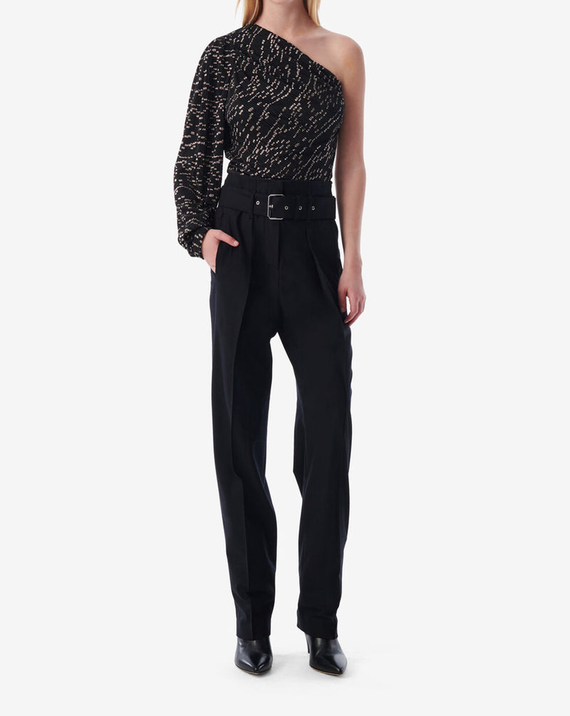 Top Asymétrique À Pois Rayna - Black/Gold