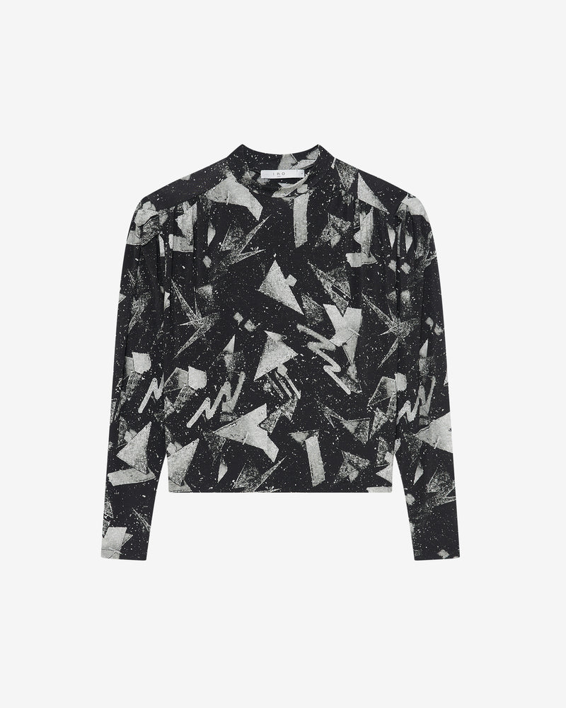 Top Imprimé Yolani - Black/Silver