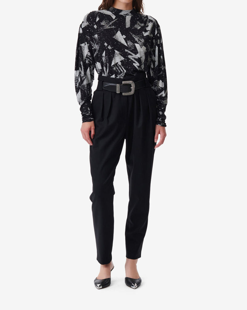 Top Imprimé Yolani - Black/Silver