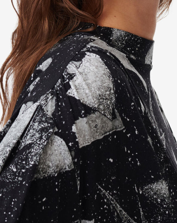 Top Imprimé Yolani - Black/Silver