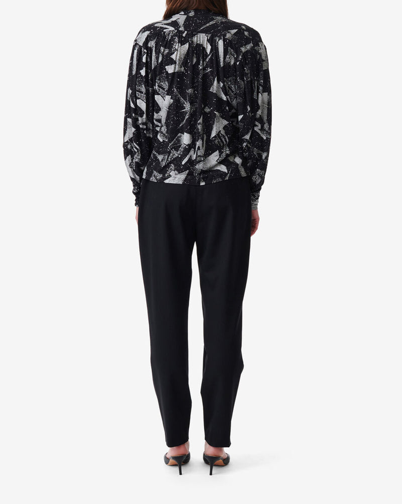 Top Imprimé Yolani - Black/Silver