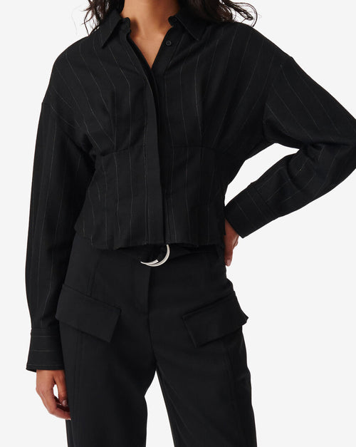 Chemise Rayée À Découpe Jannie - Black/White