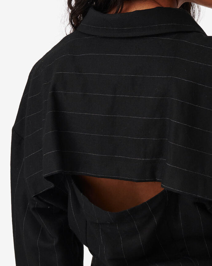 Chemise Rayée À Découpe Jannie - Black/White