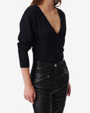 Top Col V À Découpe Jenio - Black