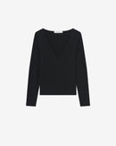 Top Col V À Découpe Jenio - Black