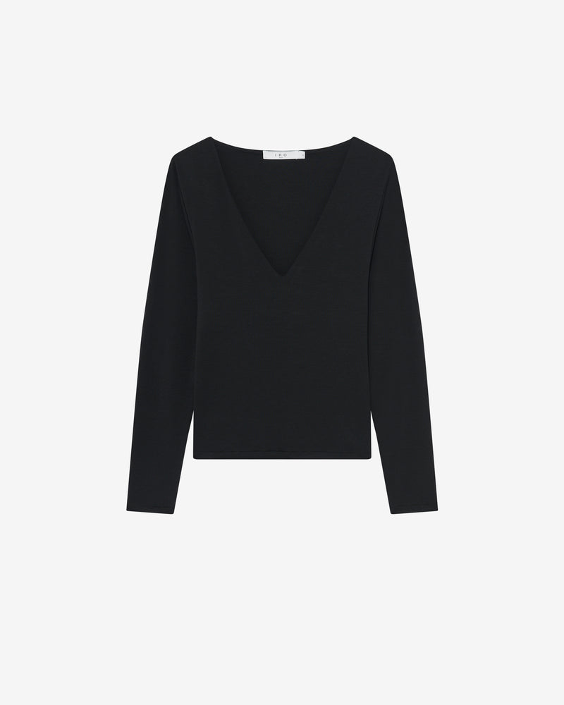 Top Col V À Découpe Jenio - Black