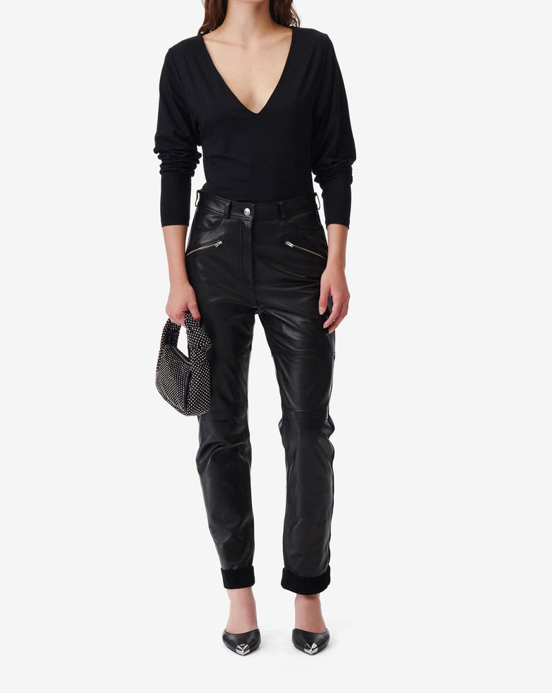 Top Col V À Découpe Jenio - Black