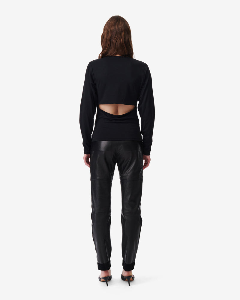 Top Col V À Découpe Jenio - Black