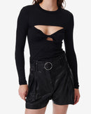 T-Shirt Col Rond Torsadé Joyce - Black