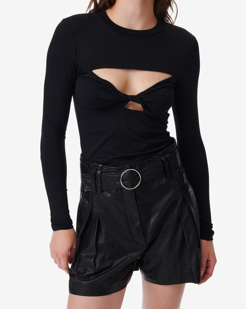 T-Shirt Col Rond Torsadé Joyce - Black