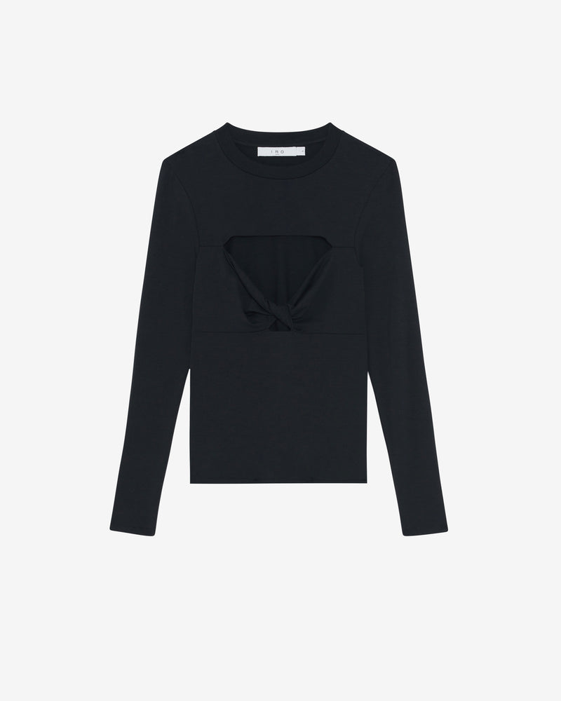 T-Shirt Col Rond Torsadé Joyce - Black