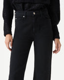 Jean Droit Taille Haute Aiden - Black - Femme