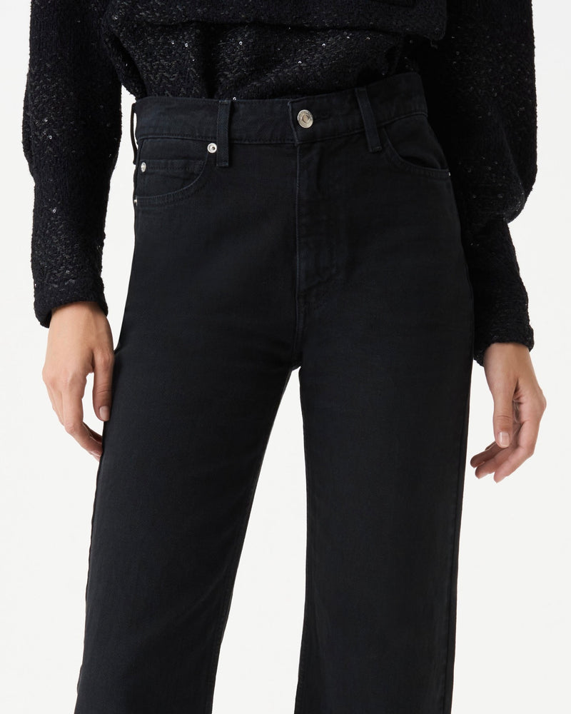 Jean Droit Taille Haute Aiden - Black - Femme