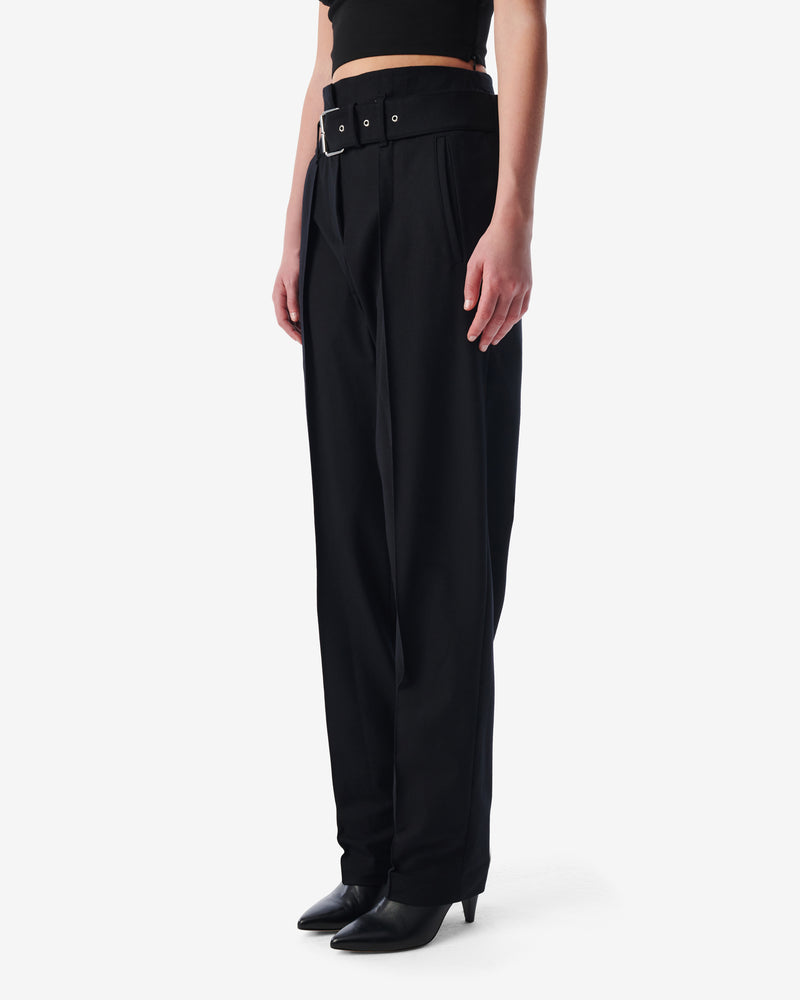 Pantalón Carrot De Lana Benet - Negro