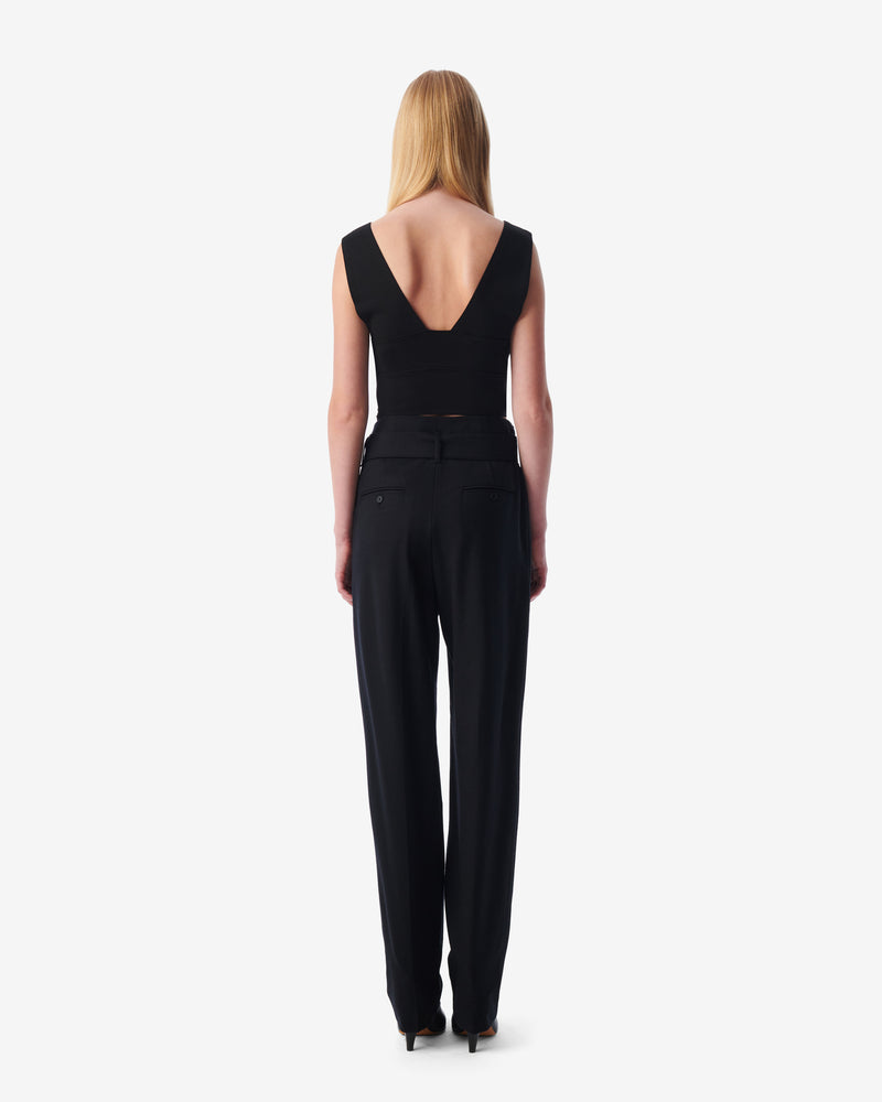 Pantalón Carrot De Lana Benet - Negro