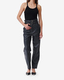 Pantalon Carotte En Cuir Bratis - Anthracite