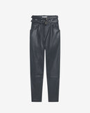 Pantalon Carotte En Cuir Bratis - Anthracite