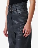 Pantalon Carotte En Cuir Bratis - Anthracite