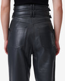 Pantalon Carotte En Cuir Bratis - Anthracite