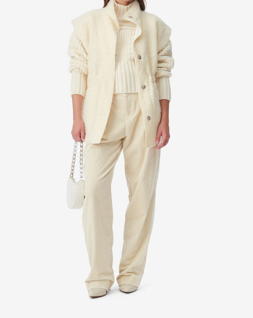 Pantalon En Velours Côtelé Jake - Ecru