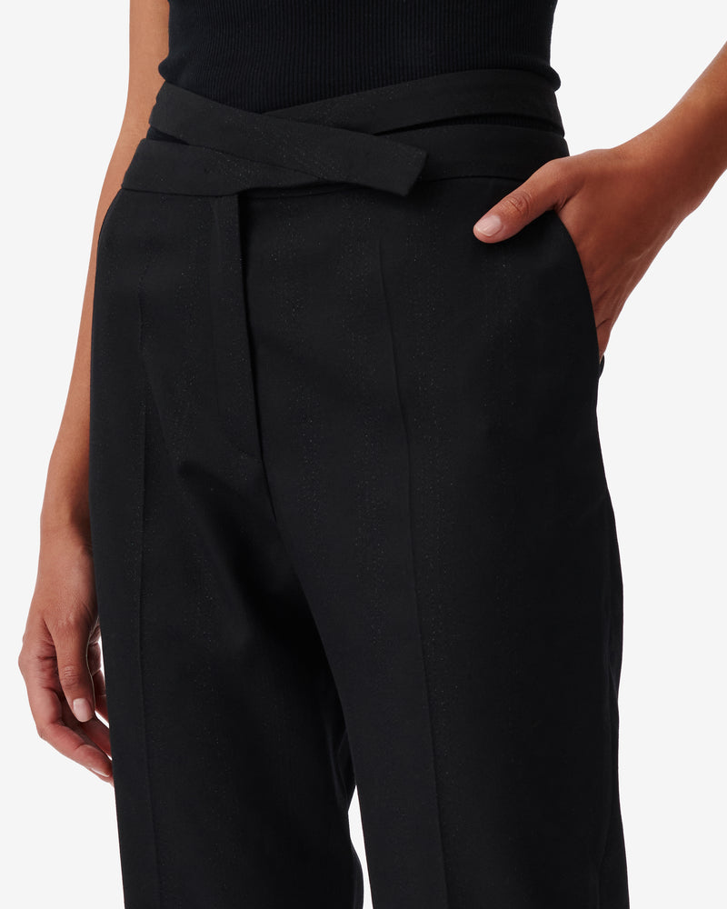 Pantalon Taille Haute Luada - Black Lurex