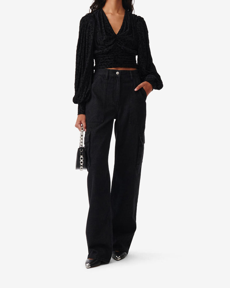 Jean Cargo Mait - Black/Strass