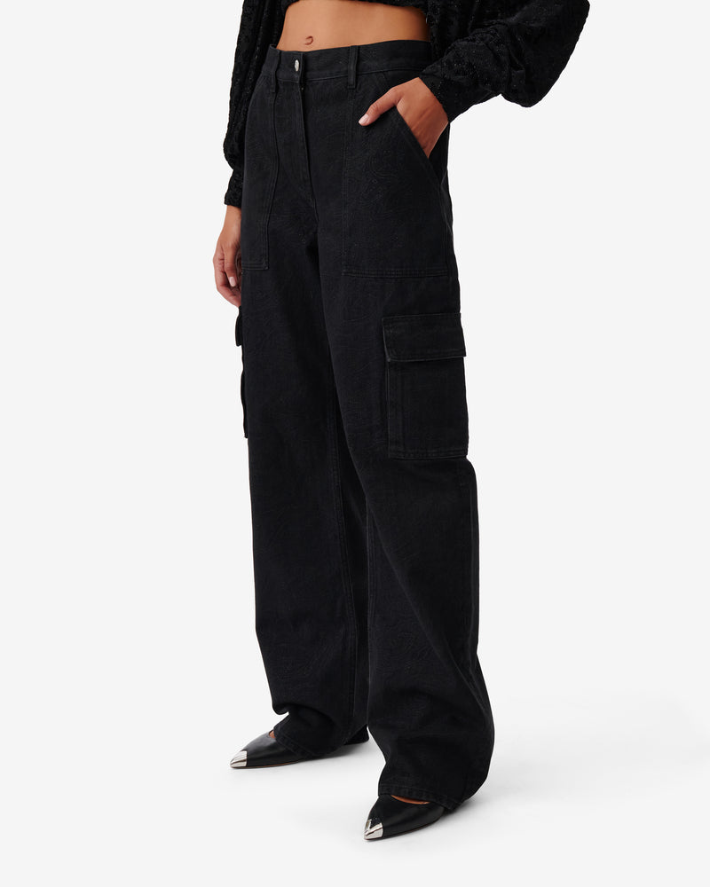 Jean Cargo Mait - Black/Strass