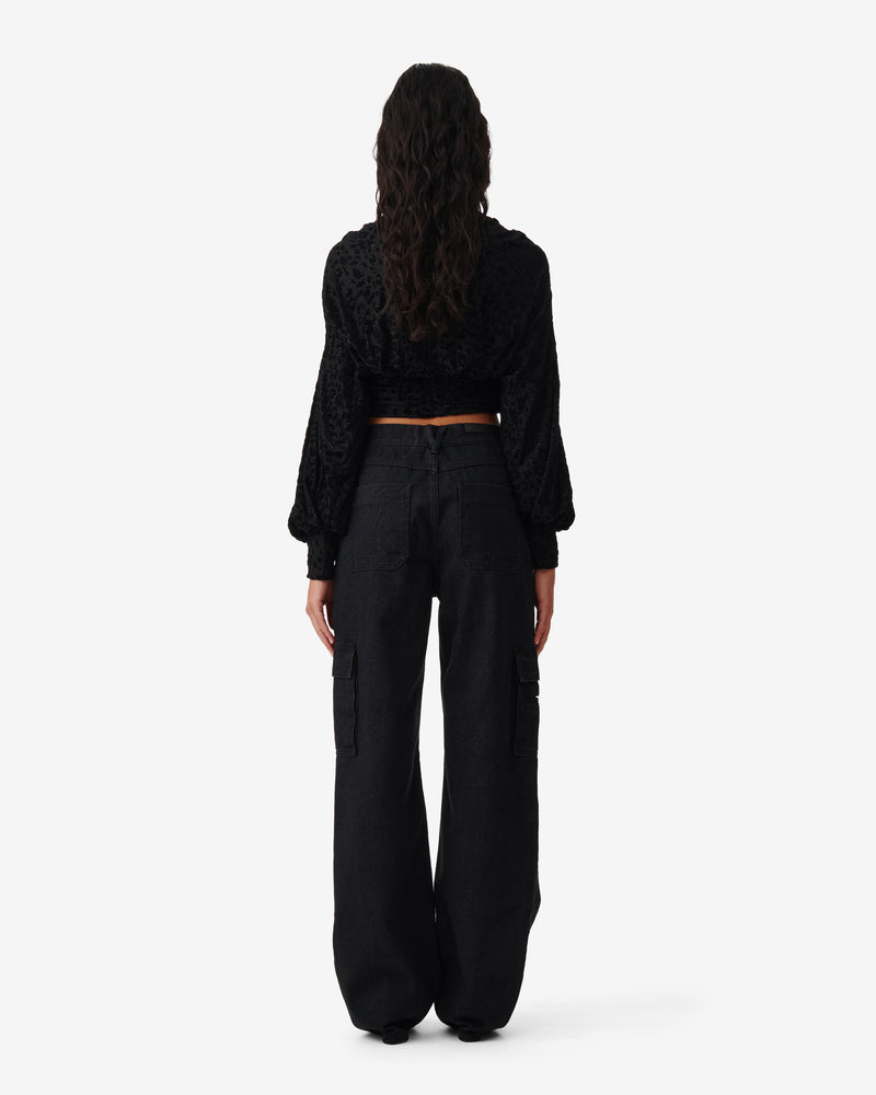 Jean Cargo Mait - Black/Strass