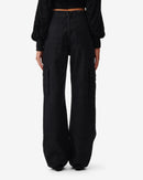 Jean Cargo Mait - Black/Strass