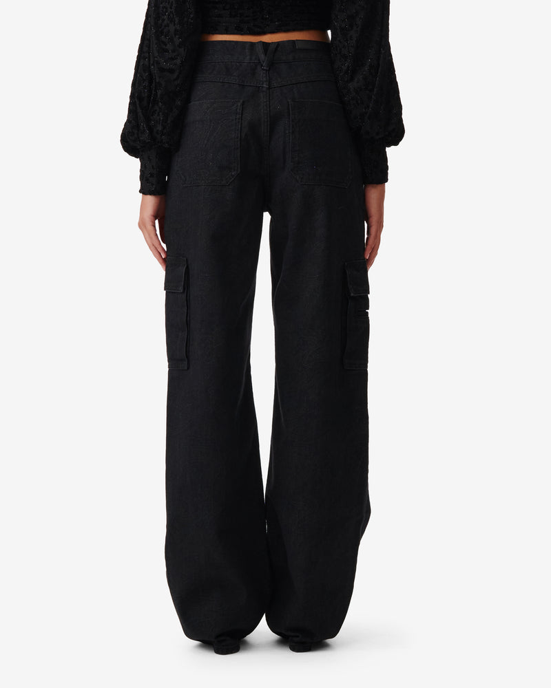 Jean Cargo Mait - Black/Strass