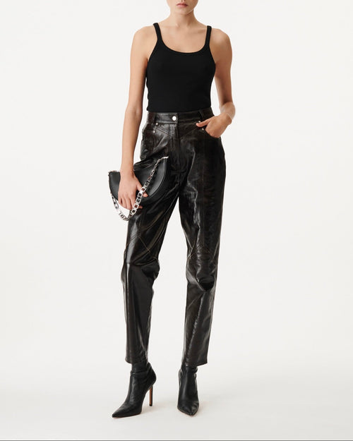 Pantalon En Cuir Maray - Black - Femme