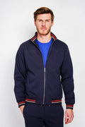 Felpa con zip - Blu navy - Uomo