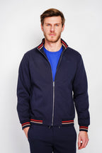 Felpa con zip - Blu navy - Uomo