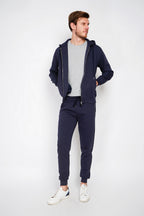 Felpa con zip - Blu navy - Uomo