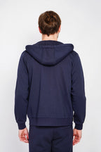 Felpa con zip - Blu navy - Uomo