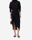 Jupe Longue Asymétrique Cinder - Black Metallic