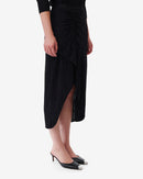 Jupe Longue Asymétrique Cinder - Black Metallic