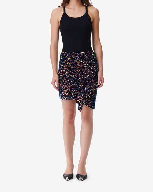 Jupe Courte À Sequins Dasia - Shiny Blue Multico