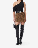 Jupe Courte Léopard Ethelle - Black/Camel