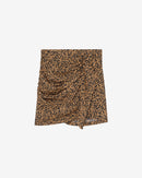 Jupe Courte Léopard Ethelle - Black/Camel