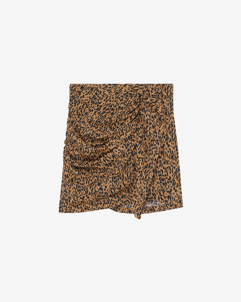 Jupe Courte Léopard Ethelle - Black/Camel
